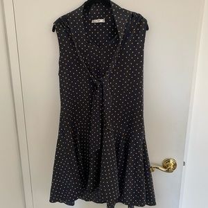 Mango dress with a tie in dark blue